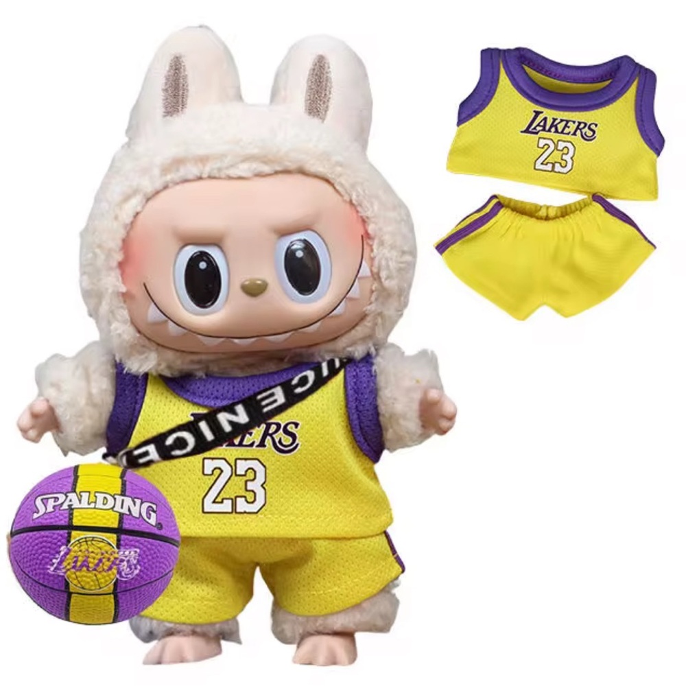 Spalding Lakers Doll with Yellow and Purple Outfit